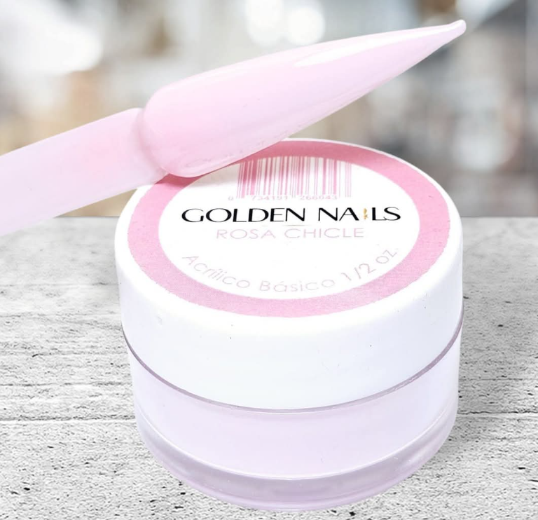ACRILICO ROSA CHICLE GOLDEN NAILS